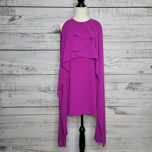 Badgley Mishka Belle Sleeveless Sheath Dress Tiered Top Purple | Size 2 - Picture 1 of 11